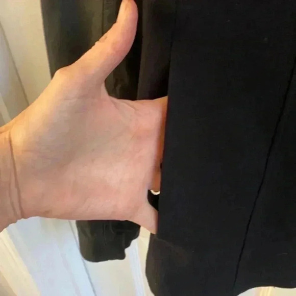 Theory YAISA PRYOR Leather Sleeve Zip Shoulder Jacket Blazer - Picture 4 of 6